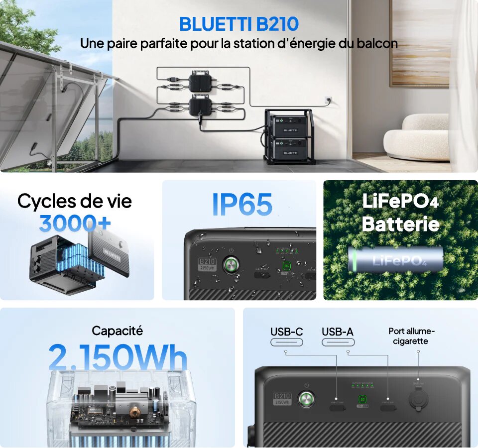 BLUETTI B210P - Batterie d'extension ip65